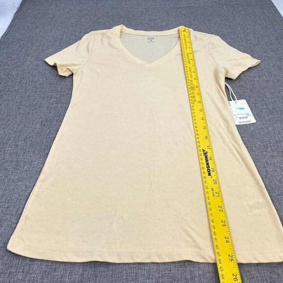 NEW! a.n.a A New Approach Basic T-Shirt Solid Buttercup XS V-Neck Short Sleeve - Picture 4 of 9